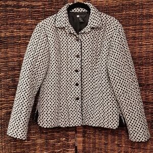 Vintage Carole Little Silk Quilted Puffer Coat Jacket Small Cottagecore Grandma